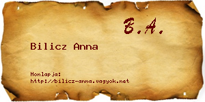 Bilicz Anna névjegykártya